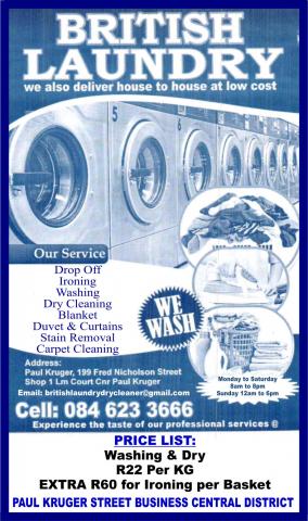 British Laundry Dry Cleaning Pretoria Business Directory
