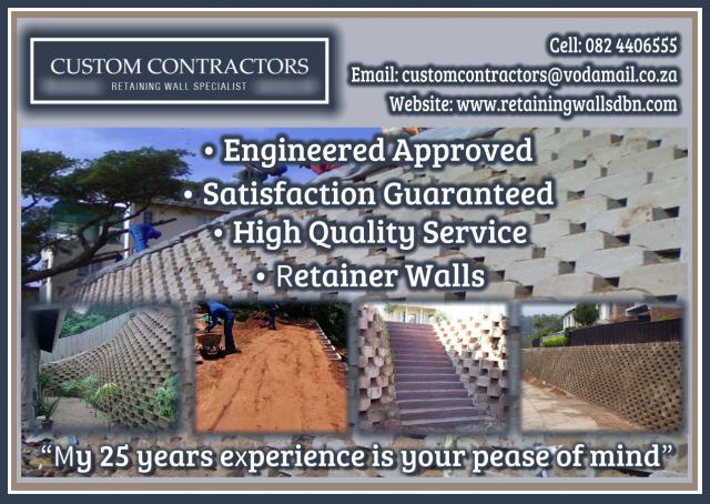 Custom Contractors Retaining Wall Specialist