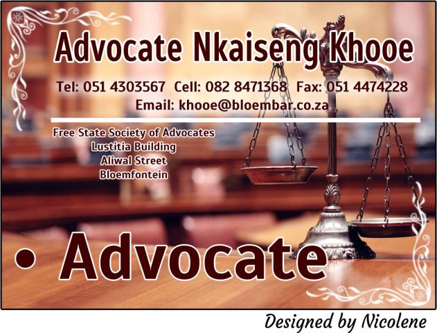 Advocate Nkaiseng Khooe Bloemfontein Legal Practitioners Directory
